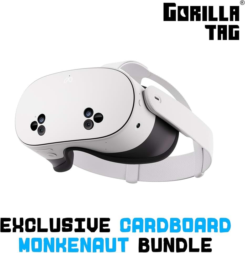 Meta Quest 3S 128GB | VR Without Wires — Gorilla Tag Cardboard Monkenaut Bundle — Amazon Exclusive —Access to 100+ Games with a 3-Month Subscription of Meta Horizon+ Included