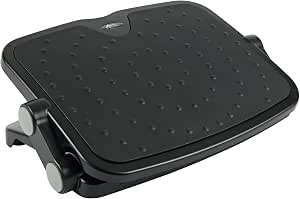 Alera ALE Soft Cushioned Ergonomic Footrest, 14w x 19 5/8d x 3 3/4 to 7 1/2h, Black