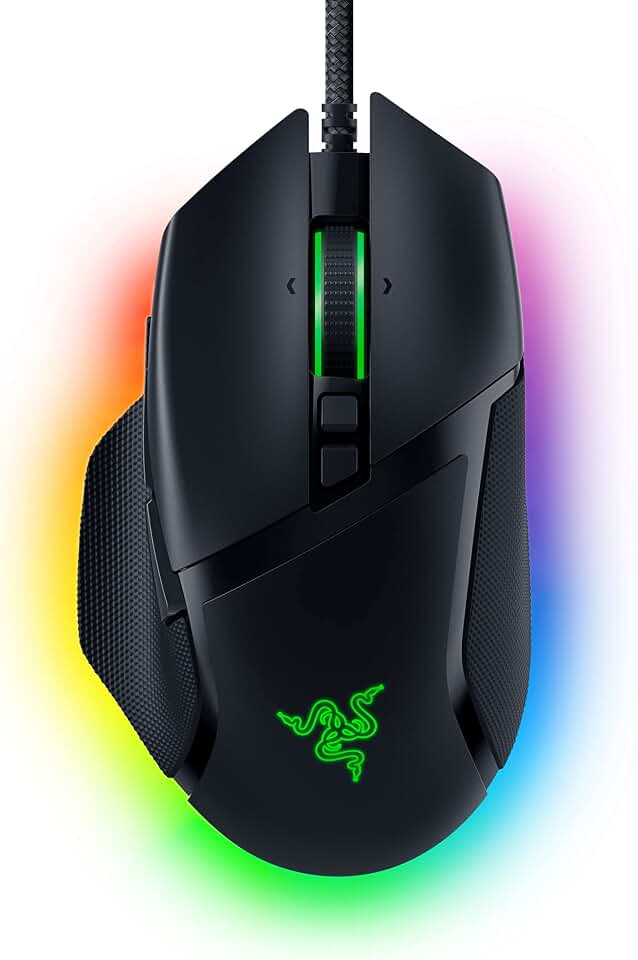 Razer Basilisk V3 Customizable RGB Wired Ergonomic Gaming Mouse, Black | Fastest Gaming Mouse Switch, Chroma RGB Lighting, 26K DPI Optical Sensor, 11 Programmable Buttons, and HyperScroll Tilt Wheel