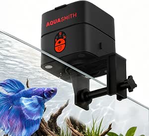 AQUASMITH Automatic Fish Feeder for Aquarium, Fish Food Dispenser featuring Timer for Precise Feeding, 30ml Capacity for 1/2/5/10 Gallon Betta Fish Tank
