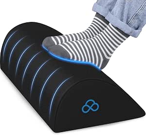 Ergonomic Foot Rest Pillow for Under Desk at Work, Anti-Fatigue,Black/Large