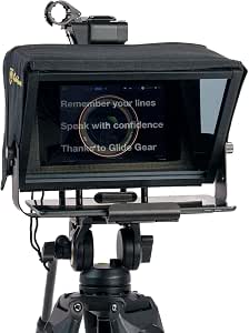 Glide Gear TMP 100 Teleprompter – DSLR, Tablet, Smartphone – 12" Glass, Travel Case, No Assembly