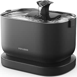 PETLIBRO Cat Water Fountain, Cordless Pet Water Fountain Battery Operated, 2.5L/84oz Dockstream Water Fountains for Cats Indoor, Cat Fountain featuring Stainless Steel Tray, Easy to Clean BPA-Free