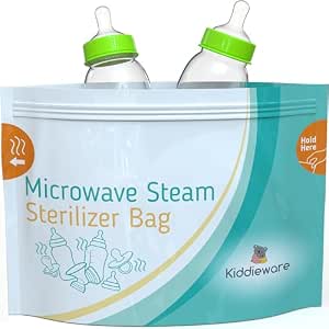 10 Pack Microwave Sterilizer for Baby Bottles Pacifier Sanitizer and Breast Pump Sterilizer Bags Portable Travel Sterilizer for Baby Bottles Pacifiers and Breast Pump Parts