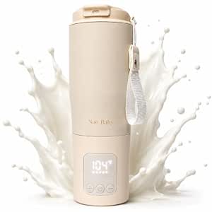 Portable Bottle Warmer 2-in-1 Baby Bottle Warmer & Bottle Sterilizer – Portable Milk Warmer with Fast Charging, Leak-Proof Design and Travel Strap – Bottle Warmer Portable for On-the-Go Feeding