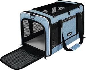GAPZER Cat Carrier 18 x 11 x 11 Top Loading Soft Pet Travel Bag For Over 15lbs