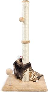 ANWA 32" Tall Sisal Cat Scratching Posts Tree for Indoor Cats and Adults, Beige