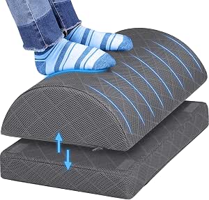 CushZone Foot Rest for Under Desk at Work, Gray