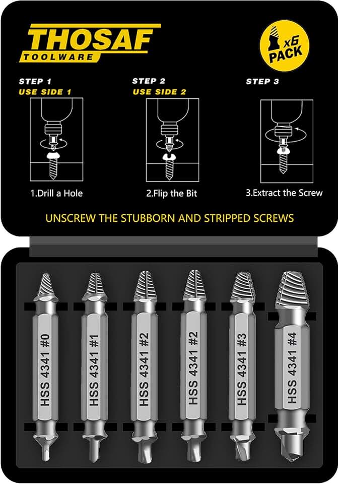 Damaged Screw Extractor Kit,Christmas Stocking Stuffers for Adults Men Him | Gifts for Men,Mens Gifts for Dad,Husband,Stripped Screws Bolt Drill Bit Tools for Easy Removal of Rusty Broken Screw