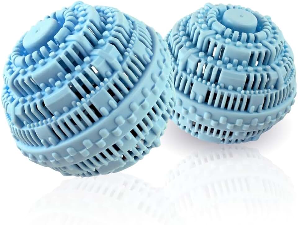 2pcs Laundry Ball - Natural Non-Chemical Detergent Laundry Balls for Washing Machine - Eco Friendly Wash Ball &amp; Detergent Alternative for 2000 Washings(Light Blue)