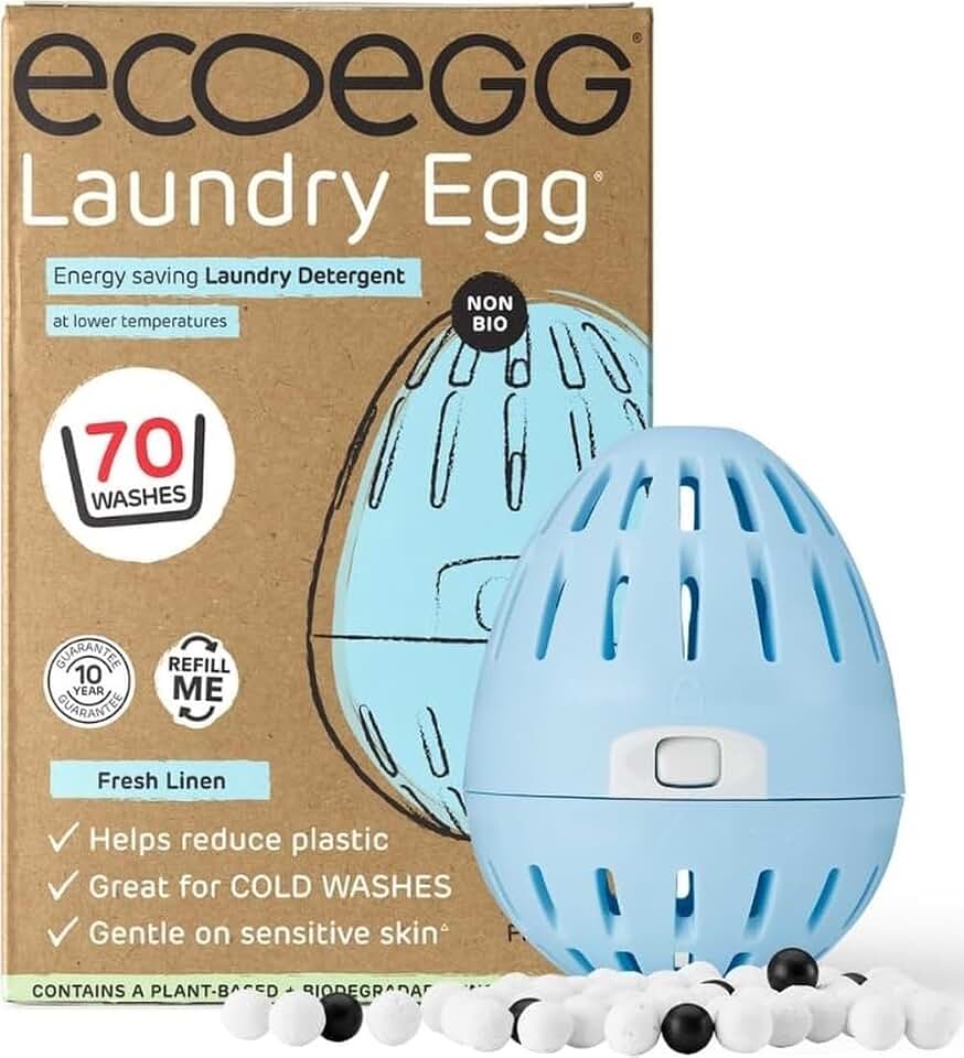 Ecoegg Laundry Egg Laundry Detergent, 70 Loads, Fresh Linen, Sensitive Skin [Amazon-developed Certification] Compact by Design