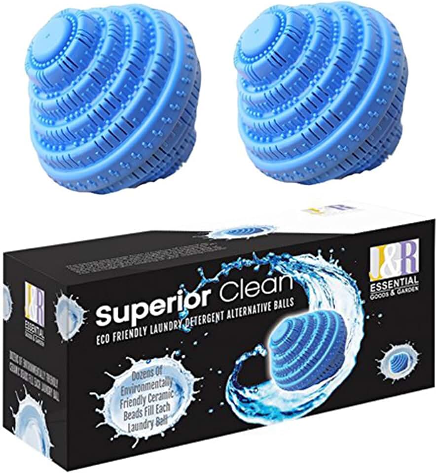 Environmentally friendly non-chemical detergent laundry ball, pure natural alternative detergent, can be washed up to 1000 times, 2 piece set (Unscented, Pack Of 1) [Amazon-developed Certification] Compact by Design