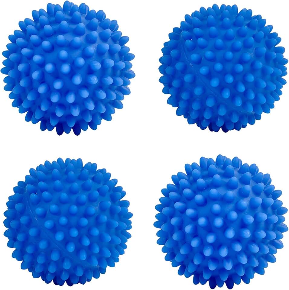 Eco Laundry Dryer Balls Reusable Silicone Soft Washing Balls Fabric Softener Alternative for Quick Drying (4 Packs)
