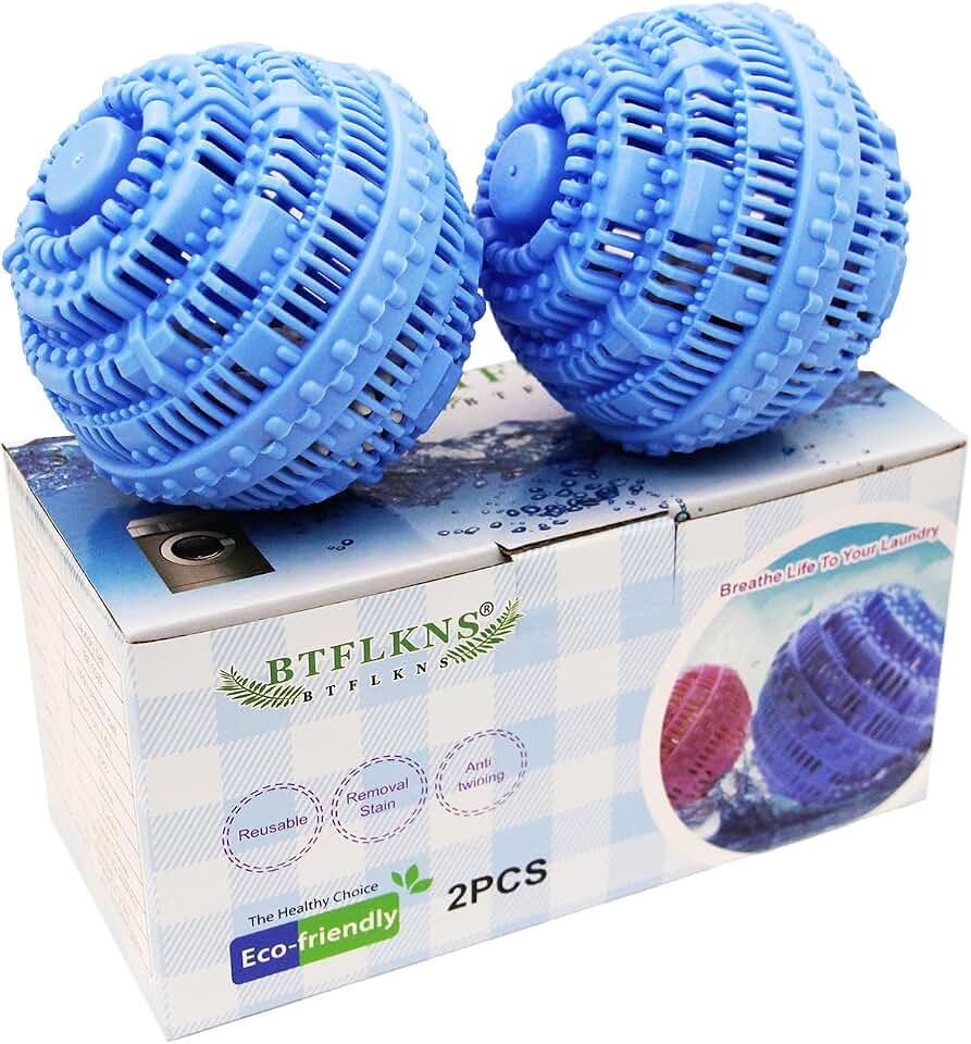 Premium Washing Ball, Laundry Balls Set, Benzo Blue, 2Pcs | Super Soft Shell Doesn't Hurt Clothes, Advanced Ceramic Balls, Eco-Friendly, 2000 Washing Cycle, All Natural Detergent