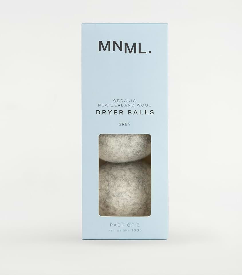 MNML Laundry Dryer Wool Balls, Organic New Zealand Wool, Eco, Energy efficient, Reduce Static 3pack
