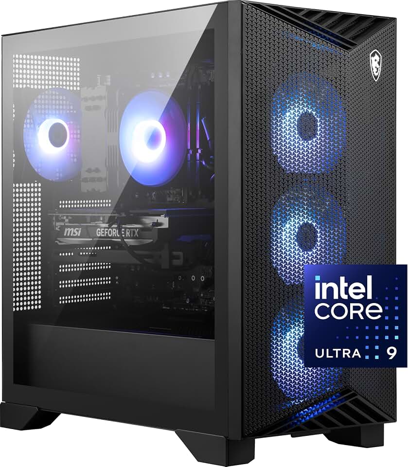 msi Aegis R2 AI Gaming Desktop: Intel Core Ultra 9 285, Geforce RTX 5070Ti, 32GB DDR5, 2TB M.2 NVMe SSD, Air Cooling, USB Type C, VR-Ready, Windows 11 Home: C2NVR9-1452US Global Recycled Standard