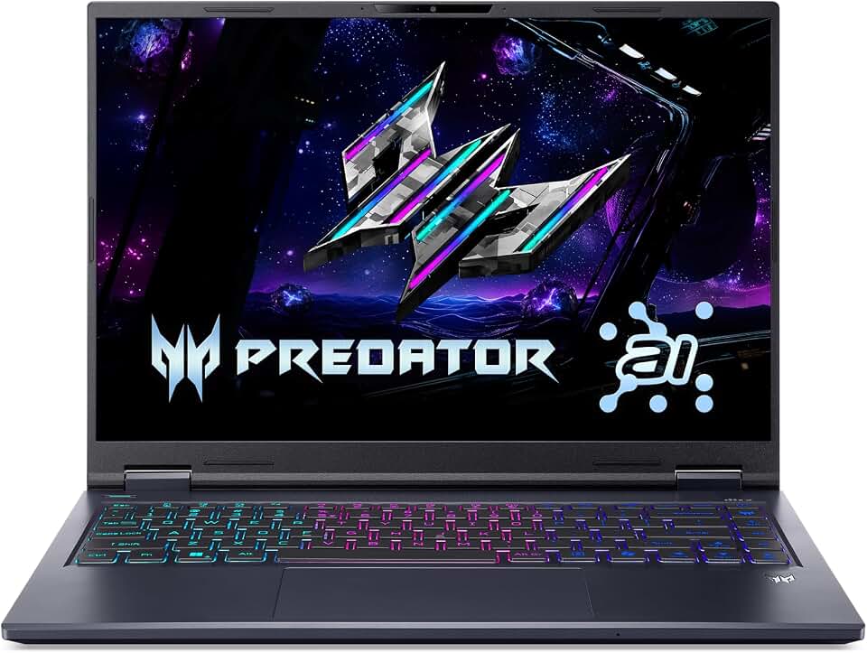 Acer Predator Helios Neo 14 AI Gaming Laptop | Intel Core Ultra 7 Processor 255H | NVIDIA GeForce RTX 5060 (572 AI Tops) | 14.5" WQXGA 165Hz G-SYNC Matte Screen | 16GB RAM | 1TB SSD | PHN14-71-760T