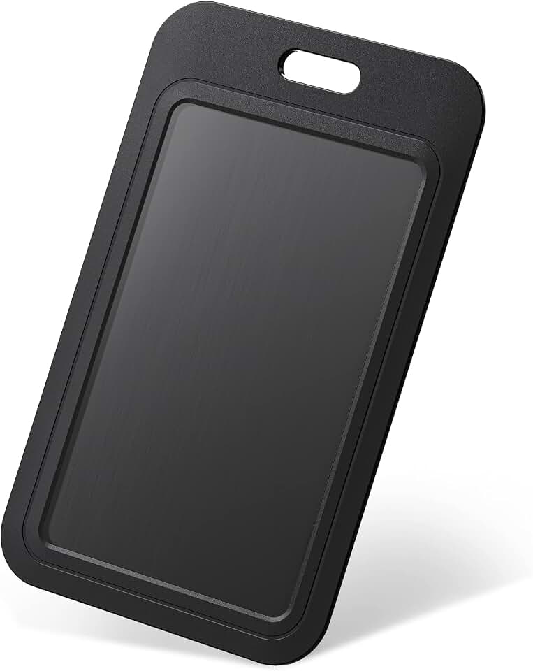 Uniclife 3 Pack Sliding Vertical Badge Holders for Office School IDs | Hard black sliding vertical case with clear window protects ID, credit, proximity key cards and drivers licenses.