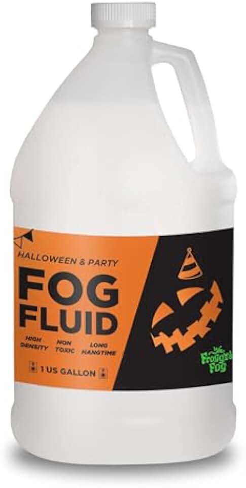 Froggy's Fog Halloween and Party Fog Fluid, High Output Long-Lasting Fog Juice for 400-1500 Watt Water-Based Fog Machines, Great for Pro and Home Haunters, Theatrical Effects, DJs, and More, 1 Gallon