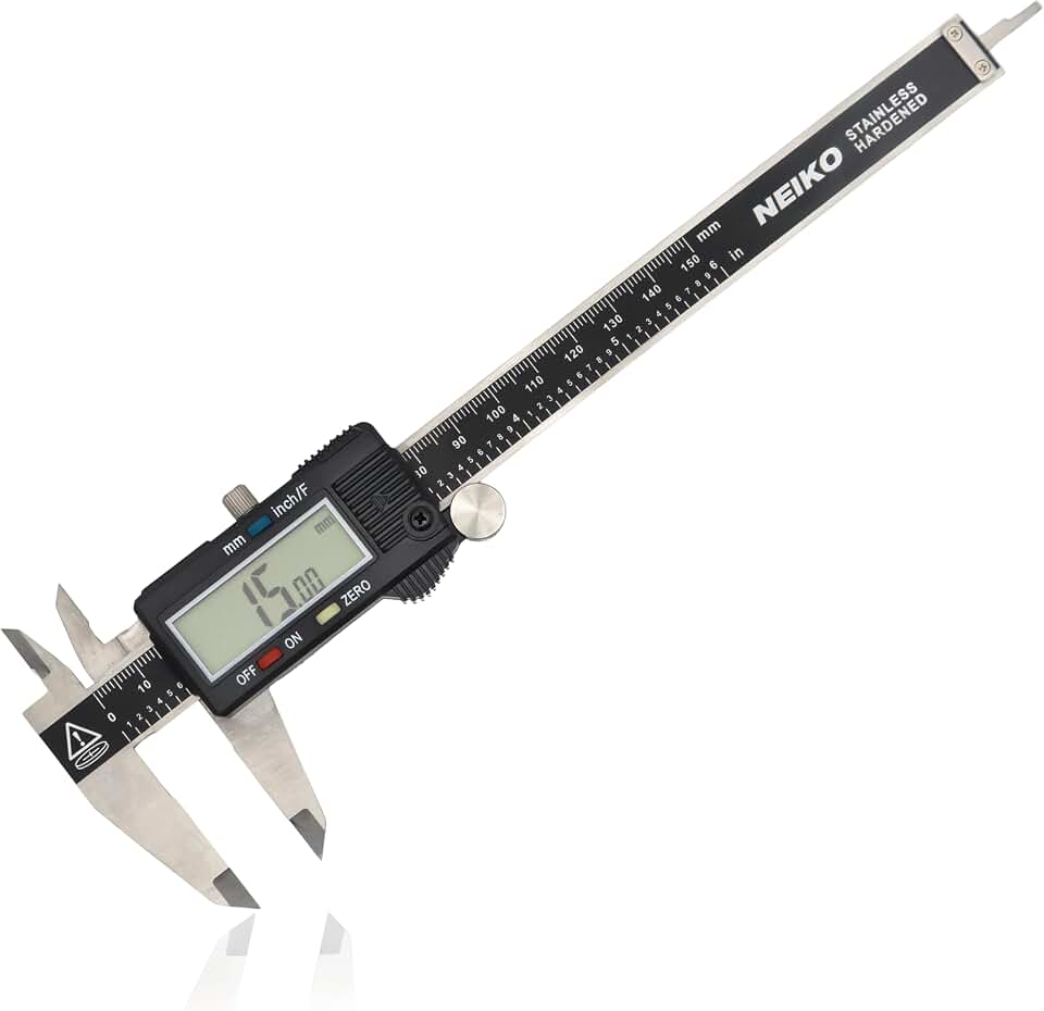NEIKO 01407A Electronic Digital Caliper Measuring Tool, 0-6 Inches Stainless Steel Construction with Large LCD Screen Quick Change Button for Inch Fraction Millimeter Conversions, Digital Caliper