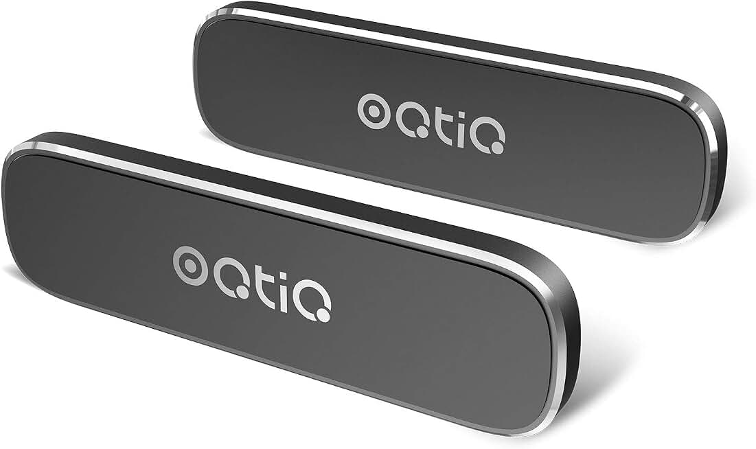 OQTIQ [2 Pack] Magnetic Phone Holder Mount with 4 Metal Plates | Universal Stick On Rectangle,Flat Car Phone Magnet Mount for Car Dashboard Cell Phone Car Mount for iPhone Samsung