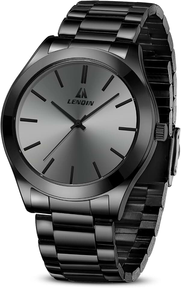 LN LENQIN Mens Watches Waterproof Stainless Steel Wristwatch for Men