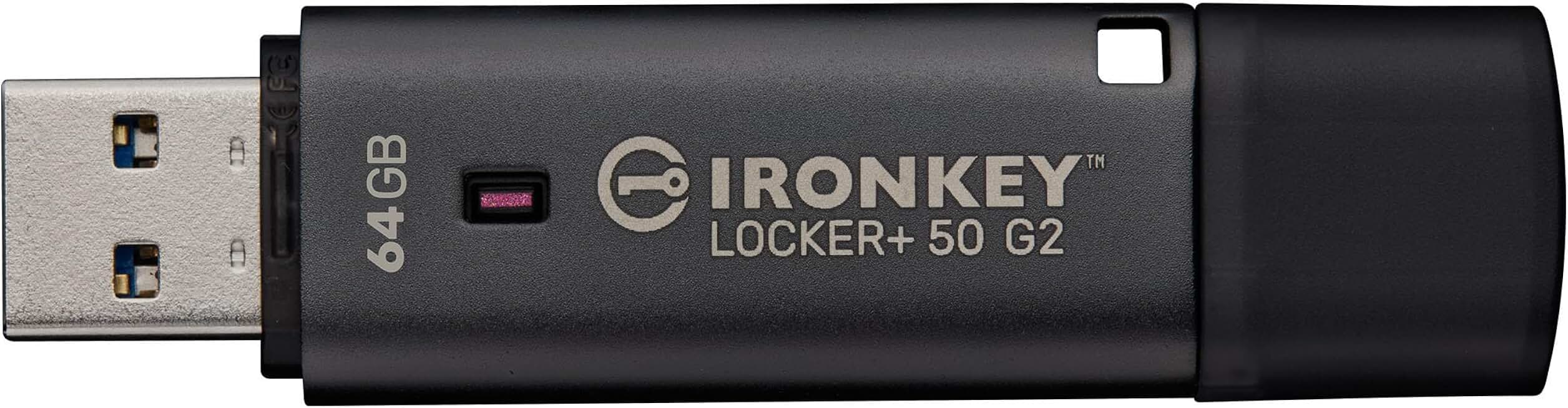 Kingston Ironkey Locker+ 50 G2 64GB Encrypted USB Drive | FIPS 197 | AES-XTS Protection | Multi-Password Security | USB 3.2 Gen 1 | IKLP50G2/64GB