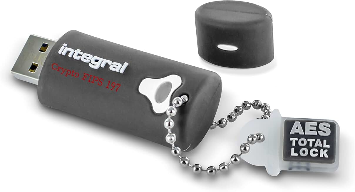 Integral 4GB Crypto-197 256-Bit 3.0 USB Flash Drive Encrypted - FIPS 197 Certified, Brute Force Password Attack Protection &amp; Waterproof Double Layer Design