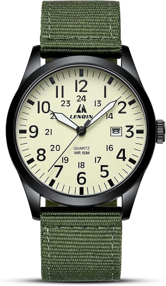LN LENQIN Mens Watches Military Sport Analog Quartz Timepiece for Men