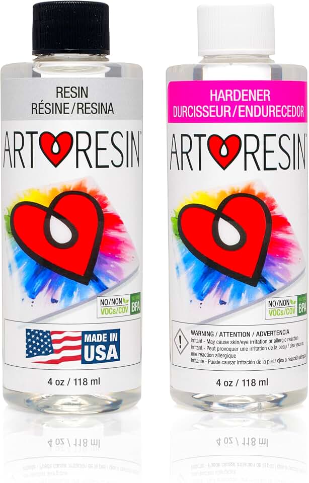 ArtResin Epoxy Resin – High-Gloss Clear Coat for Artwork - 8 oz (4 oz Resin + 4 oz Hardener) (236 ml)