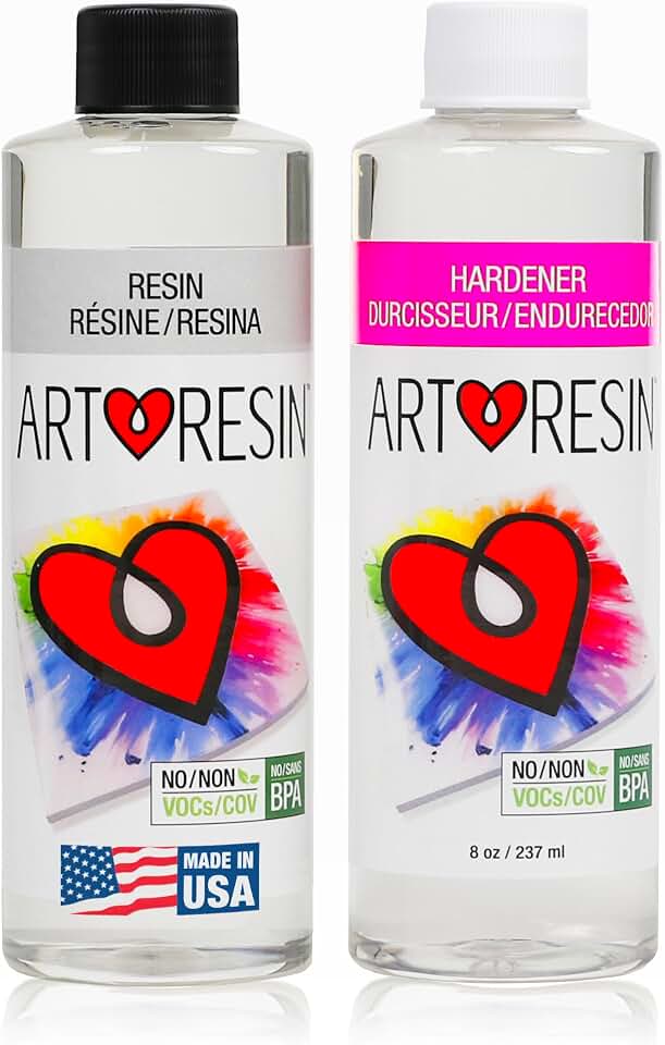 ArtResin - Epoxy Resin - Clear - Non-Toxic - 16 oz (8 oz Resin + 8 oz Hardener) (474 ml)
