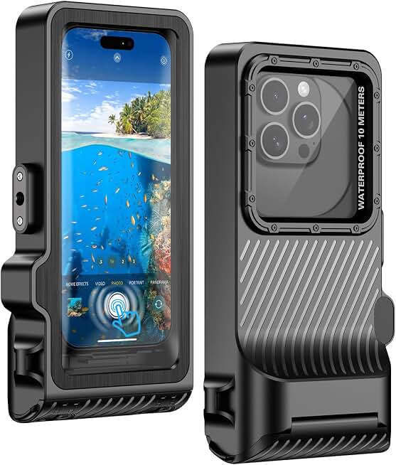 Underwater Phone Case for Snorkeling, Full Touch Screen Diving Phone Case | 10M/33FT Waterproof Crystal Clear Underwater Photography, Fits iPhone 16/15/14/13 Pro Max &amp; Samsung S26/S25 Ultra up to 6.9"