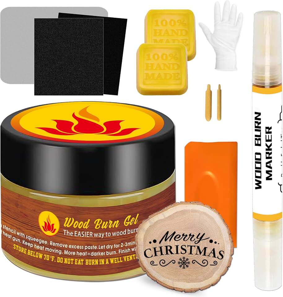 1DFAUL Wood Burn Paste Pen Kit, 4OZ Wooden Burning Gel &amp; Wood Burn Marker | DIY Beautiful Wooden Burning in Minutes, Perfect for Beginners Handmade Meaningful Gifts