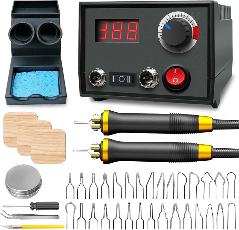 FIRElood LH30 Wood Burning Kit, Digitally Adjustable Temperature Wood burner Pen Kit, Wood Burning Tool, Professional Wood Burner Tool Kit for Adults and Beginners Craft (LH30-2 NEW)