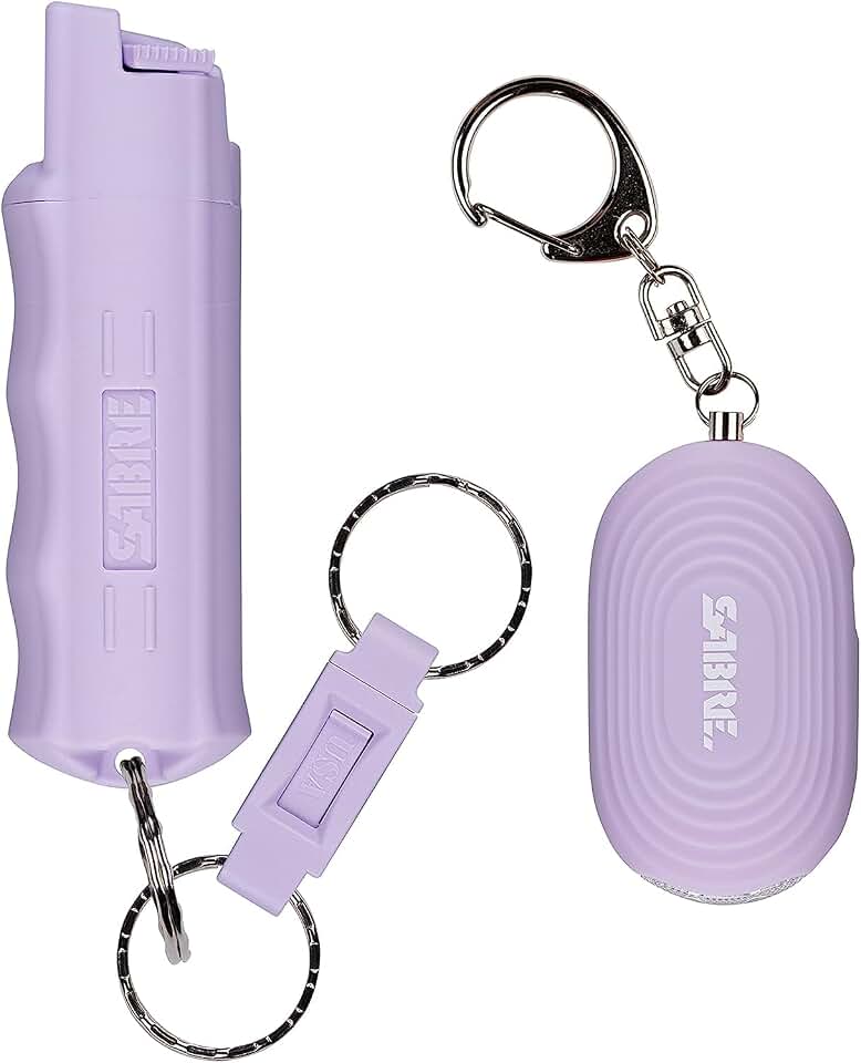 SABRE Personal Safety Kit with Pepper Spray and 2-in-1 Personal Alarm with LED Light, 0.54 fl oz, 25 Bursts,130dB Alarm, Audible Up to 1,250 Feet
