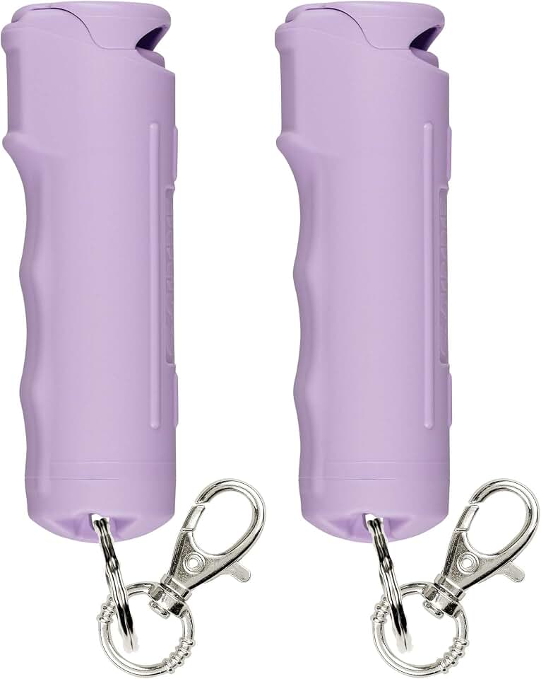Sabre Pepper Gel Spray with Fast Flip Top Safety &amp; Snap‑Clip Keychain for Self Defense - Max Strength with UV Dye, Finger Grip, Reduces Wind Blowback,10-Sec Spray,14ft Range, Made in USA, 0.54 fl oz