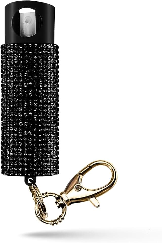 Guard Dog Security Bling it On Pepper Spray Keychain with Safety Twist Top Mini and Easy Carry Lightweight and Fashionable Maximum Police Strength OC Spray 16 Feet Range