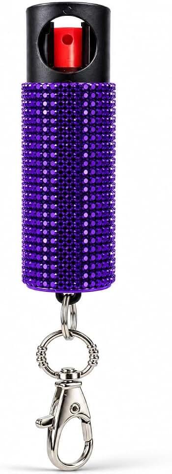 BURN Pepper Spray for Women Men Self Defense, Max Strength - 0.67 fl oz Fashionable Monochromatic Design, Purple