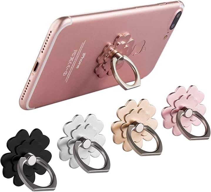 Phone Ring Holder, 4 Pack Cell Phone Grip Stand for Phone &amp; Case | 360 Rotation, Compatible with Apple iPhone Samsung and Other Smart Phones, Stong Adhesion, Lightweight and Durable
