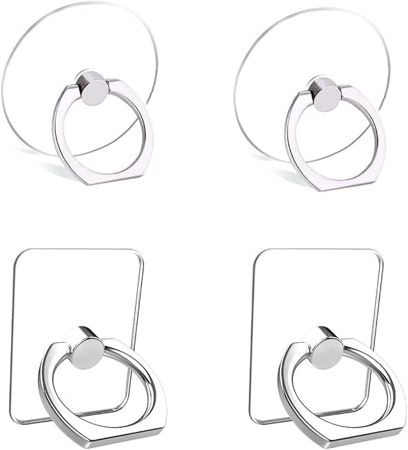 Cell Phone Ring Grips Stand Holder,4pcs 360° Rotation Universal Finger Grip Kickstand for All Smartphones,Tablet and Case