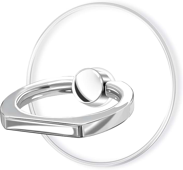 TACOMEGE Clear Cell Phone Grips Holder, Transparent Finger Ring Kickstand for Smartphone Tablet Case Accessories(Round)(1)