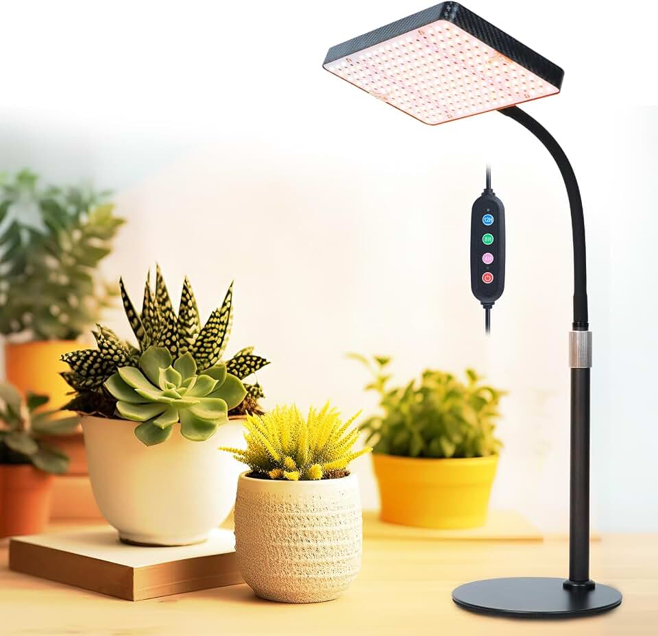 FECiDA Bonsai Grow Light, Table Grow Lights for Seed Starting, Seedlings | UV-IR Full Spectrum, 5-Mode Timer, 16"-24" Height Adjustable, Elegant Home Design High Output Desktop Plant Growing Lamps