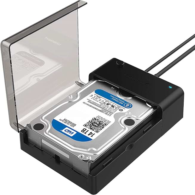 SABRENT USB 3.0 to SATA Hard Drive Docking Station, 2.5/3.5in (EC-DFLT) | SATA HDD/SSD only, Not USB-C, Not M.2 NVMe, 3.5in needs included 12V adapter, hard drive reader, hdd enclosure