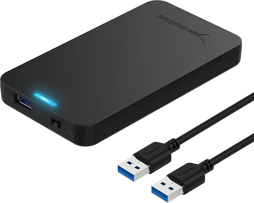 SABRENT 2.5in SATA to USB 3.0 Tool-Free SSD/HDD Enclosure (EC-UASP) | Optimized for SSD; UASP SATA III; tool-free; black; external 2.5" hard drive case