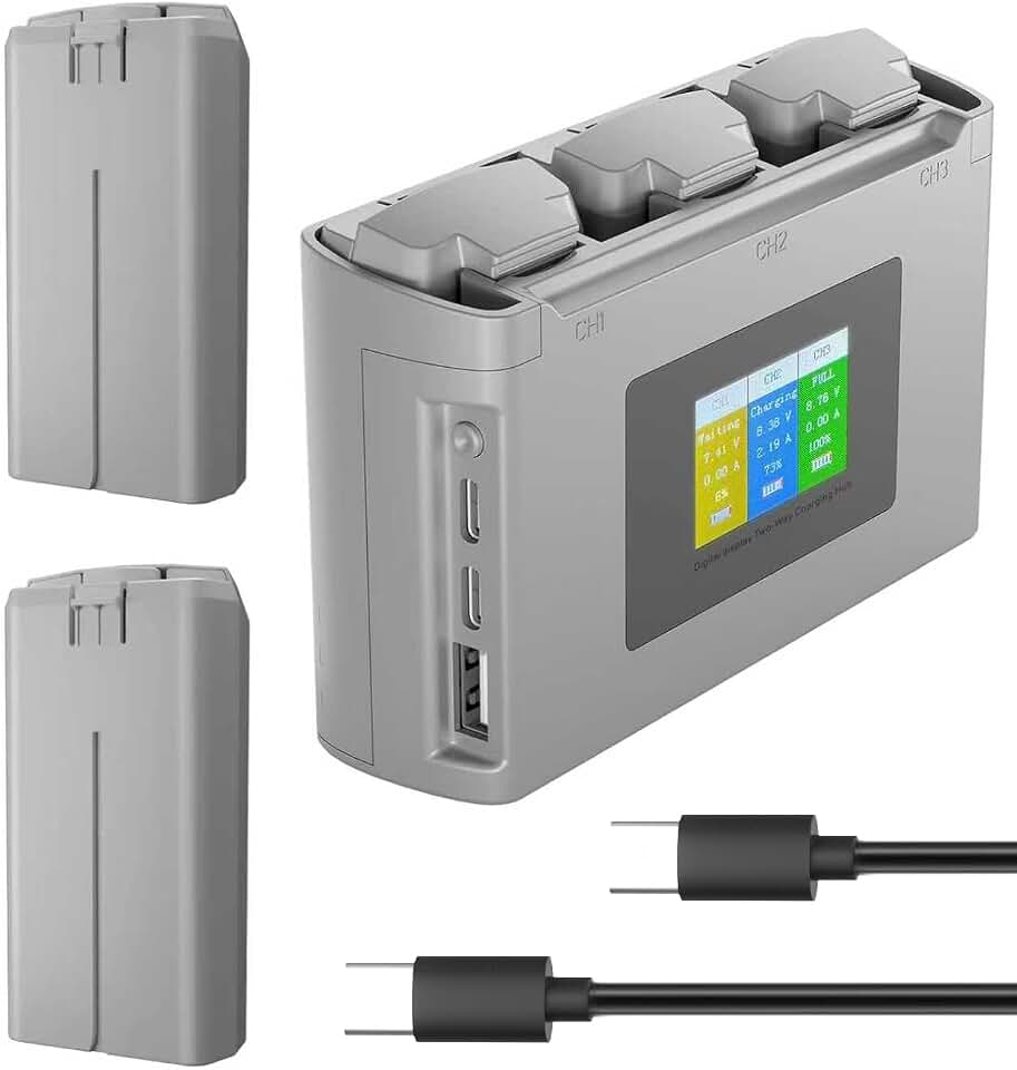 Intelligent Battery 2400mAh(2-Pack) with Bi-Directional Fast Charger for DJI Mini 4K/Mini2/Mini 2 SE/Mini SE (2 Pack Battery with A Charger)