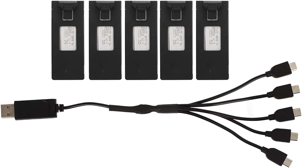 5 Pcs RC Drone Battery Replacement, 3.7V 1800mAh Li Ion Battery for E88 E88PRO LsE525 E525 PRO