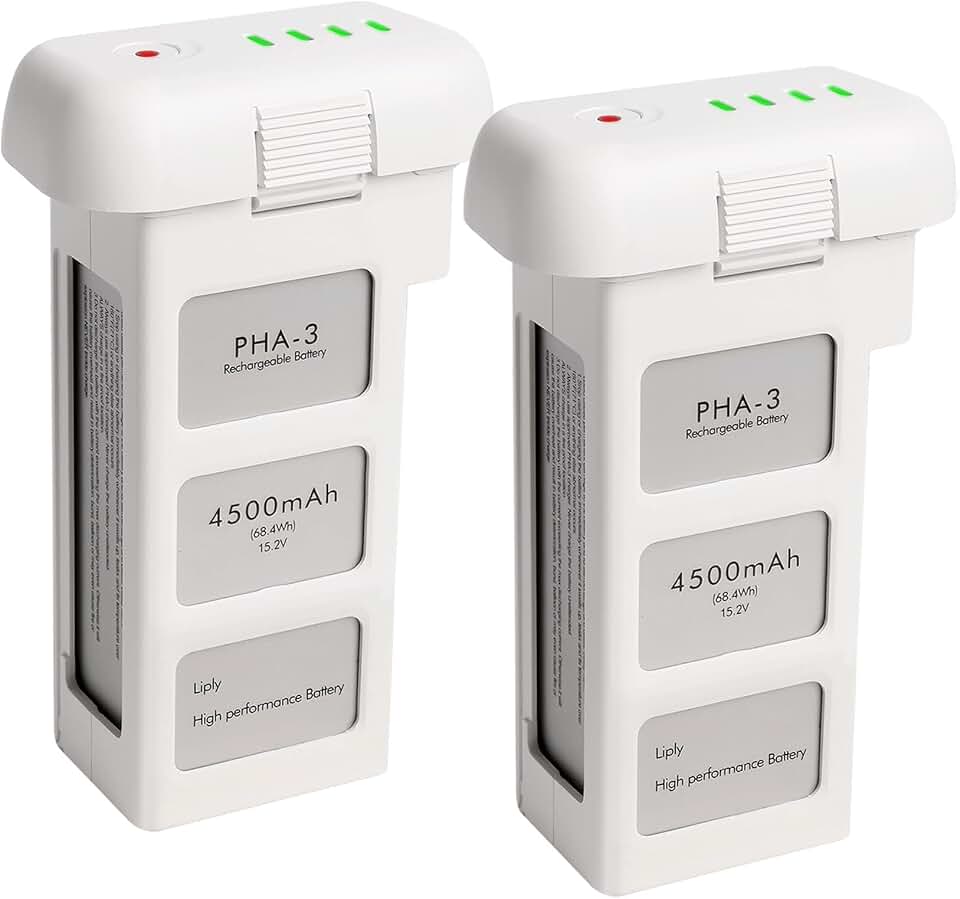 Phantom 3 Battery for DJI, 2 Pack 4500mAh-15.2V Intelligent Flight Battery for DJI Phantom 3/3 Pro/3 Advanced/3 4K/3 SE Drone Replacement