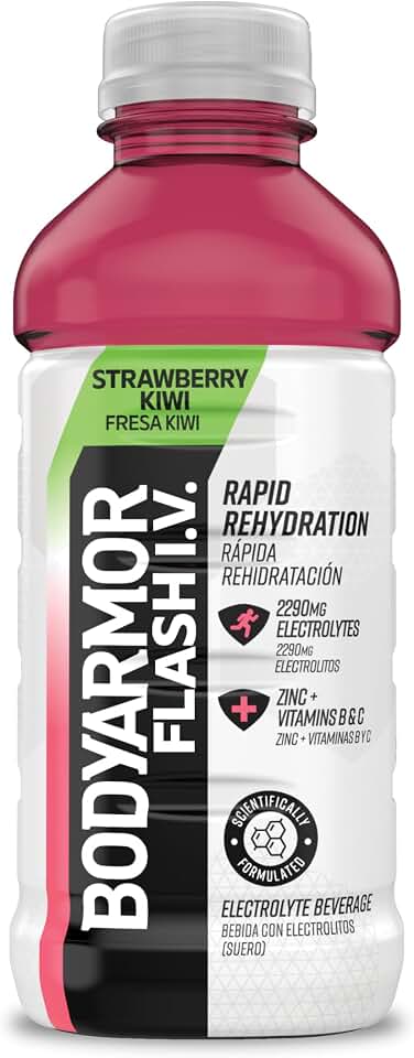 BODYARMOR Flash IV Strawberry Kiwi Electrolyte Beverage, 20 Fl Oz