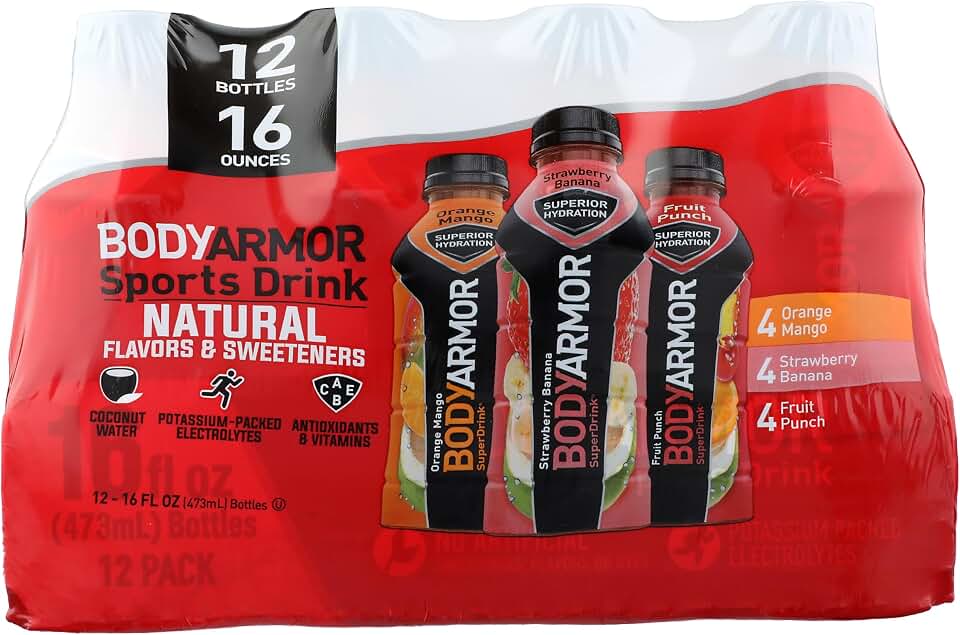 BODYARMOR Sports Drink Sports Beverage, Variety Pack, Coconut Water Hydration, Natural Flavors With Vitamins, Potassium-Packed Electrolytes, Perfect For Athletes, 16 ounce, Pack of 12
