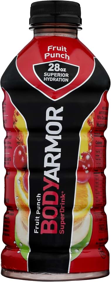 BODYARMOR Sports Drink, Fruit Punch, Electrolyte Drink Hydration, 28 Fl Oz Bottle